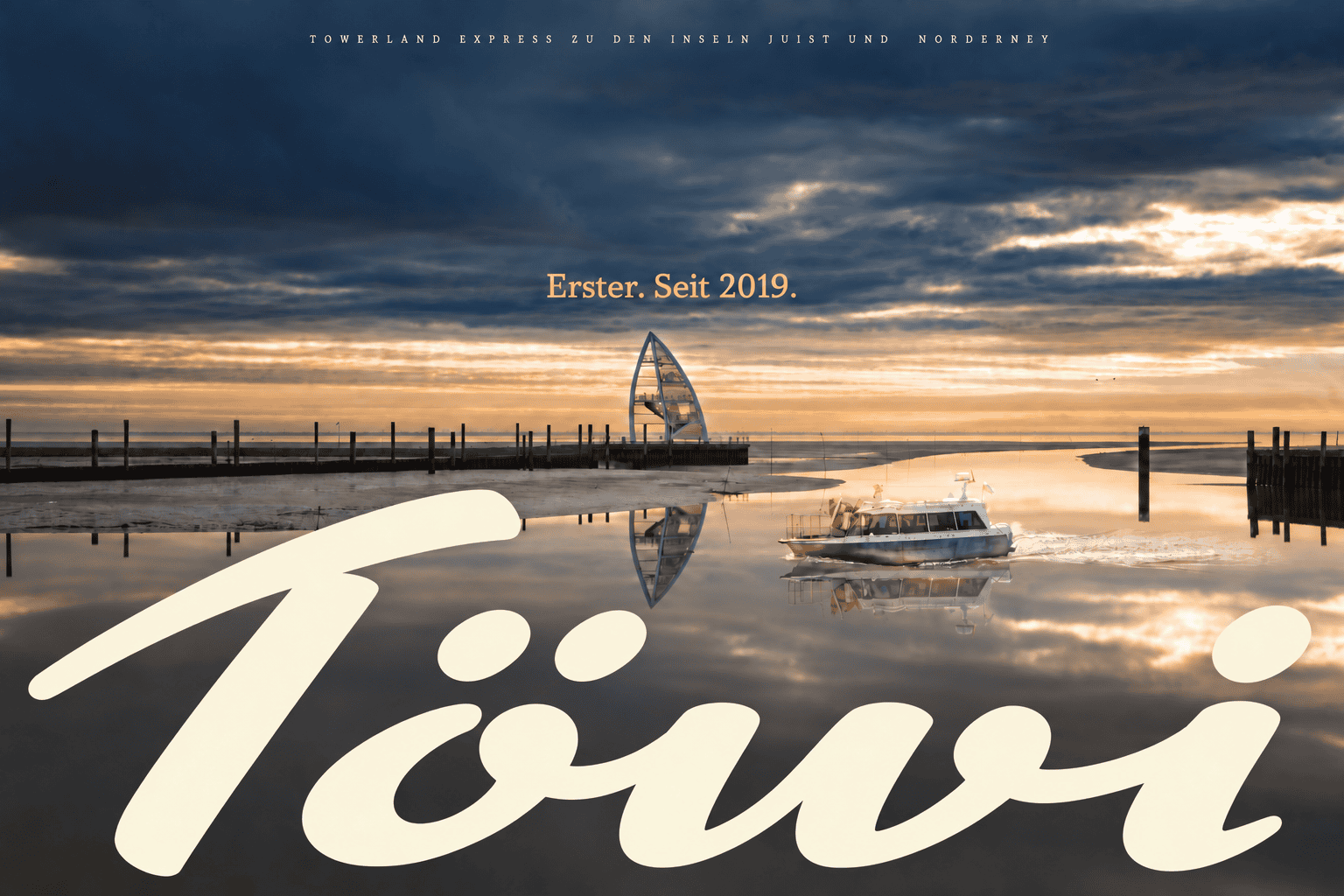 Töwi im Juister Hafen bei Abendlicht – Erster. Seit 2019.